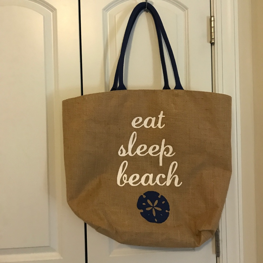 Burlap beach bag nwot